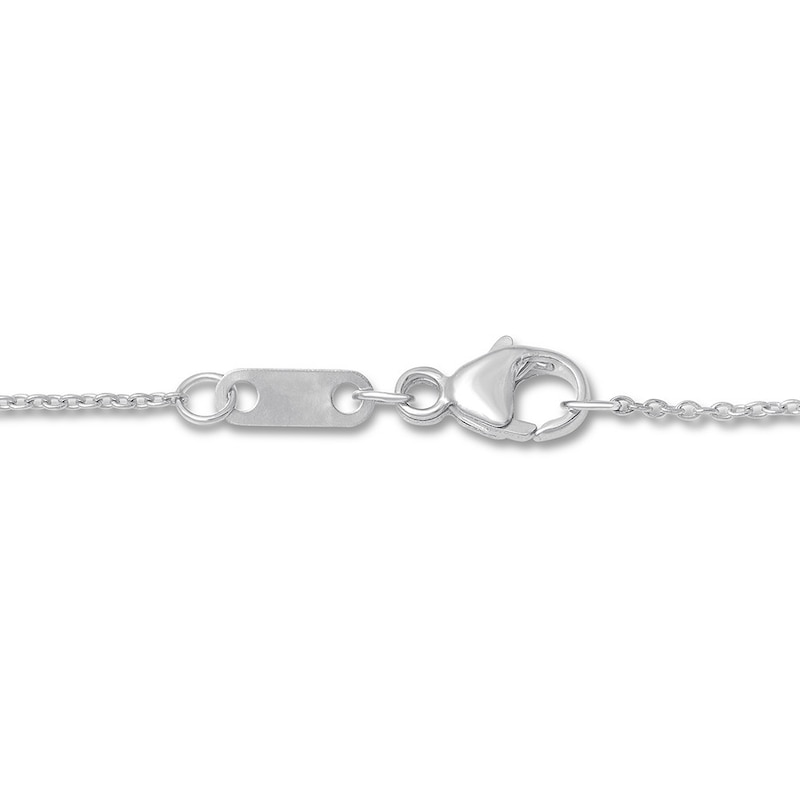 Main Image 3 of Diamond Necklace 1 ct tw Emerald-cut/Round 14K White Gold