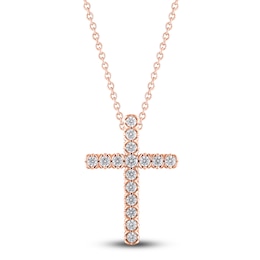 Image of rose gold cross necklace available at Jared.