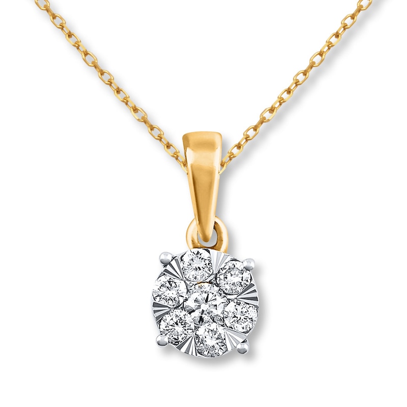Diamond Necklace 1/2 ct tw 10K Two-Tone Gold