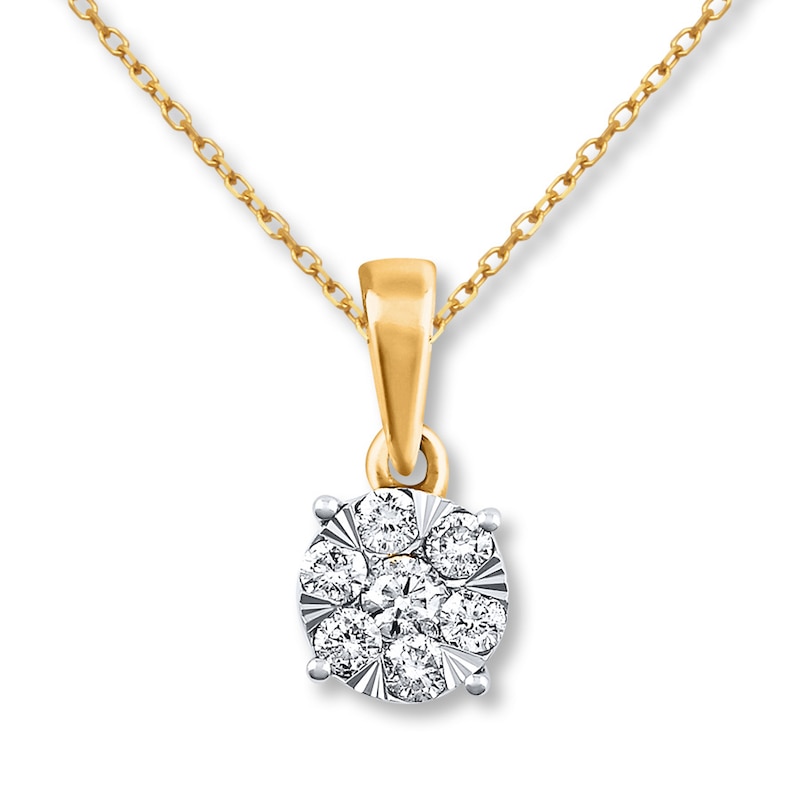 Main Image 1 of Diamond Necklace 1/2 ct tw 10K Two-Tone Gold