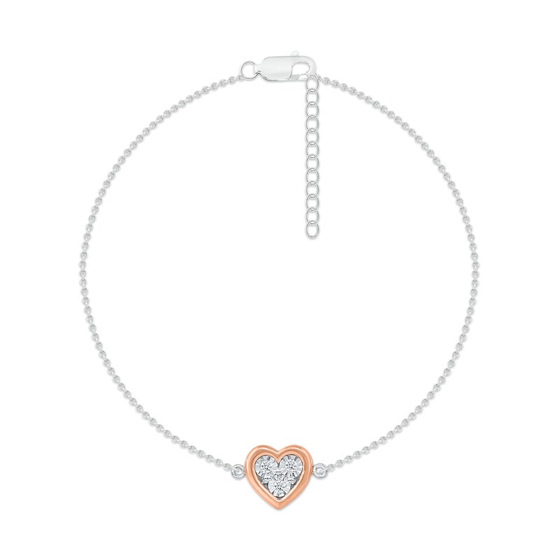 Diamond Heart Anklet 1 Ct Tw Sterling Silver 10k Gold Jared