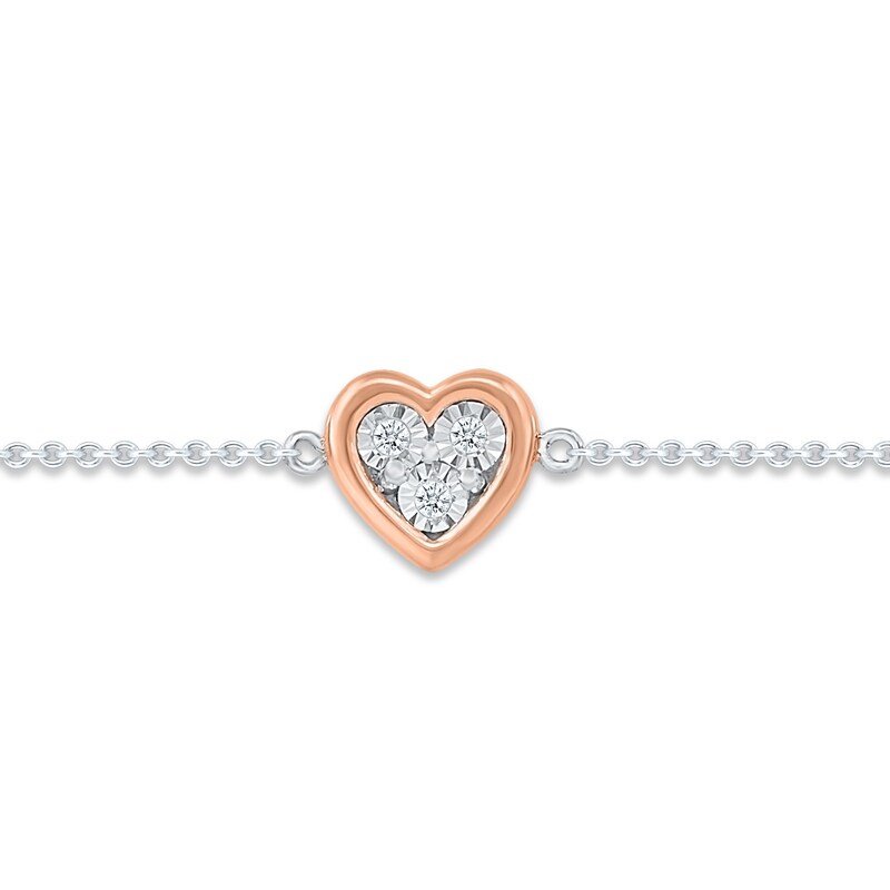 Diamond Heart Anklet 1 Ct Tw Sterling Silver 10k Gold Jared