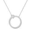 Thumbnail Image 1 of Diamond Paw Print Necklace 1/5 ct tw Round 10K White Gold