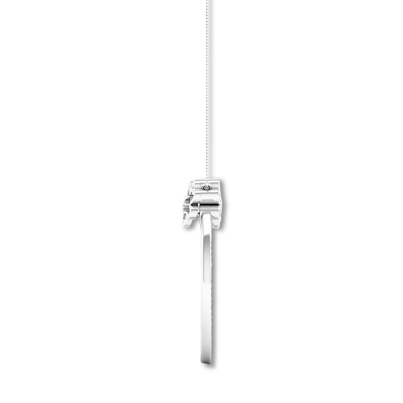Main Image 2 of Diamond Paw Print Necklace 1/5 ct tw Round 10K White Gold