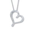 Thumbnail Image 0 of Diamond Heart Necklace Round 10K White Gold