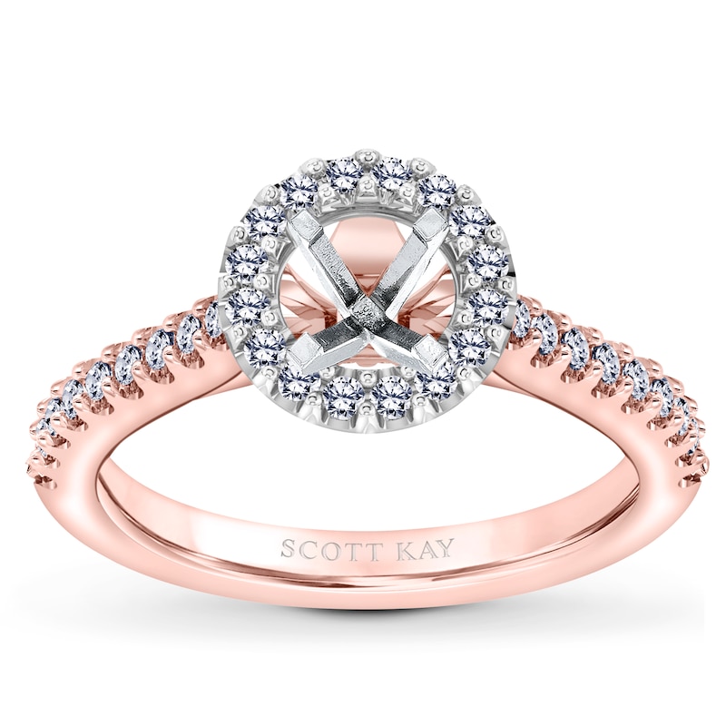 Main Image 1 of Scott Kay Diamond Ring Setting 3/8 ct tw Round 14K Rose Gold