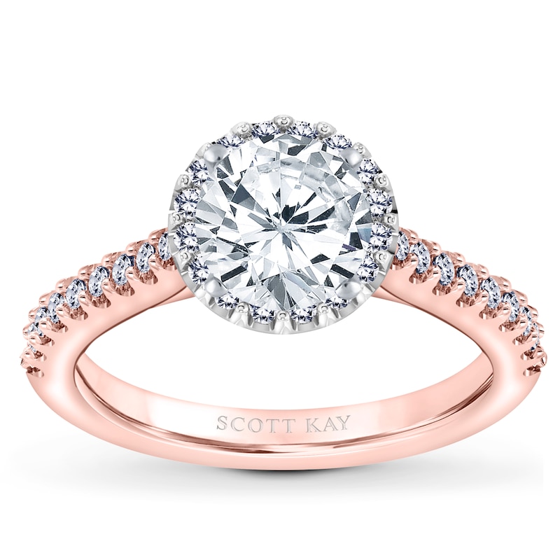 Scott Kay Diamond Ring Setting 3/8 ct tw Round 14K Rose Gold