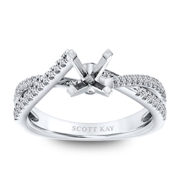 Scott Kay Diamond Ring Setting 1/4 ct tw Round 14K White Gold