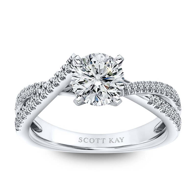 Scott Kay Diamond Ring Setting 1/4 ct tw Round 14K White Gold