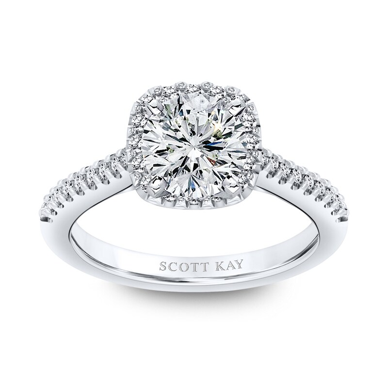 Scott Kay Diamond Ring Setting 1/3 ct tw Round 14K White Gold