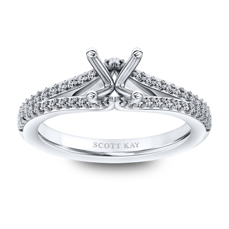 Scott Kay Ring Setting 1/4 ct tw Round-cut 14K White Gold