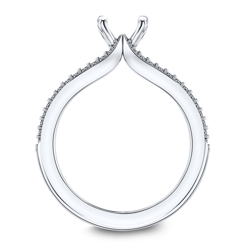 Scott Kay Ring Setting 1/4 ct tw Round-cut 14K White Gold