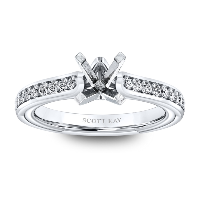 Scott Kay Ring Setting 1/3 ct tw Diamonds 14K White Gold