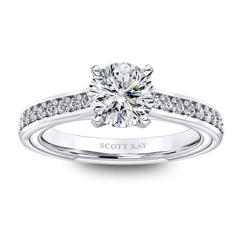 Scott Kay Ring Setting 1/3 ct tw Diamonds 14K White Gold