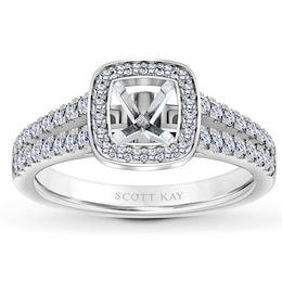 Scott Kay Ring Setting 3/8 ct tw Diamonds 14K White Gold