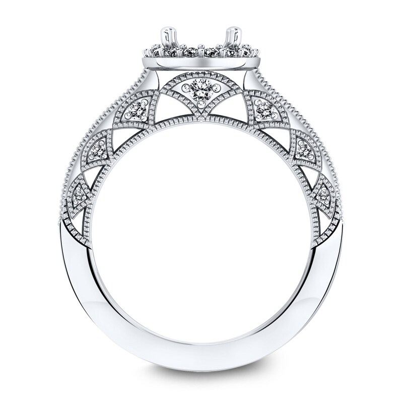 Scott Kay Ring Setting 1/2 ct tw Diamonds 14K White Gold