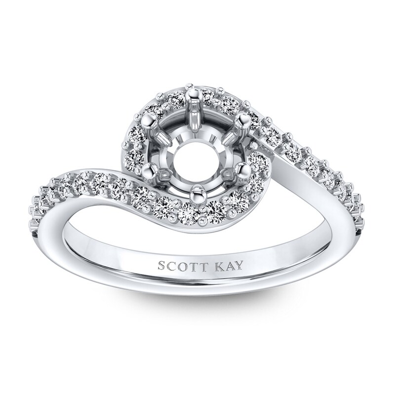 Scott Kay Diamond Ring Setting 3/8 ct tw 14K White Gold