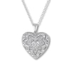 Thumbnail Image 0 of Diamond Heart Locket 1/10 ct tw Round 10K White Gold