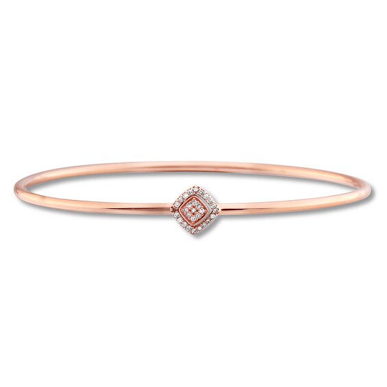 Jared The Galleria Of Jewelry Diamond Bangle 1/10 carat tw Round 10K Rose Gold