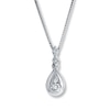Thumbnail Image 1 of Diamond Necklace 1/8 ct tw Round 10K White Gold