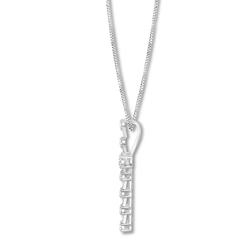 Main Image 2 of Diamond Cross Necklace 1-1/5 carat tw 14K White Gold