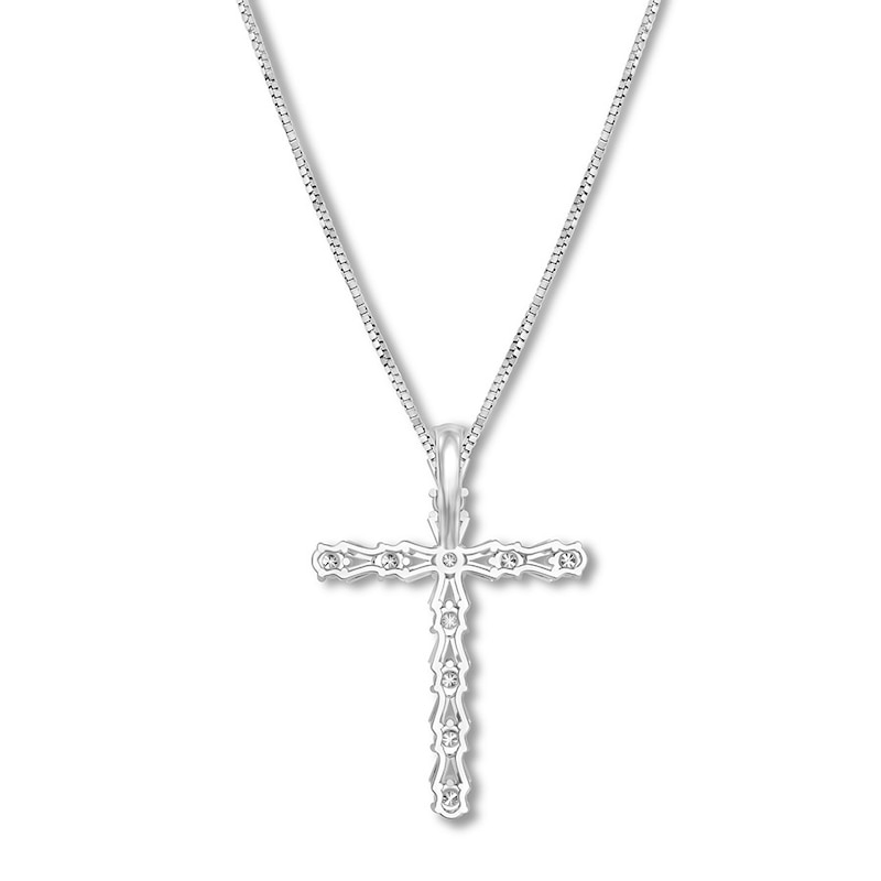 Main Image 4 of Diamond Cross Necklace 1-1/5 carat tw 14K White Gold