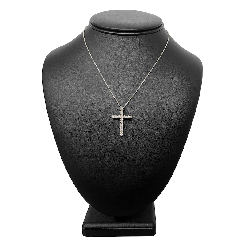 Main Image 5 of Diamond Cross Necklace 1-1/5 carat tw 14K White Gold