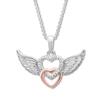 Thumbnail Image 0 of Heart Wings Necklace 1/20 ct tw Diamonds Sterling Silver/10K Rose Gold