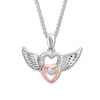 Thumbnail Image 2 of Heart Wings Necklace 1/20 ct tw Diamonds Sterling Silver/10K Rose Gold