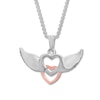 Thumbnail Image 3 of Heart Wings Necklace 1/20 ct tw Diamonds Sterling Silver/10K Rose Gold