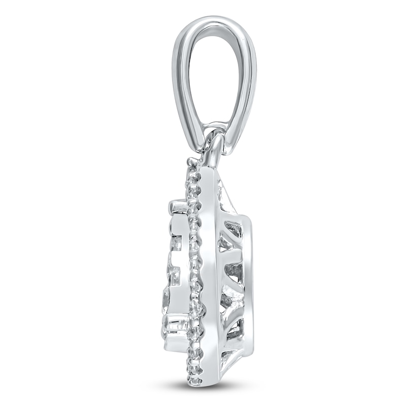 Main Image 2 of Diamond Editions Necklace 1/4 carat tw 10K White Gold 18" Adj.