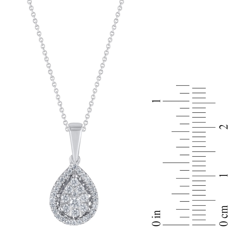 Diamond Editions Necklace 1/4 carat tw 10K White Gold 18" Adj.