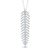 Thumbnail Image 1 of Shy Creation Diamond Feather Necklace 1/4 ct tw 14K White Gold Adj. SC55006044