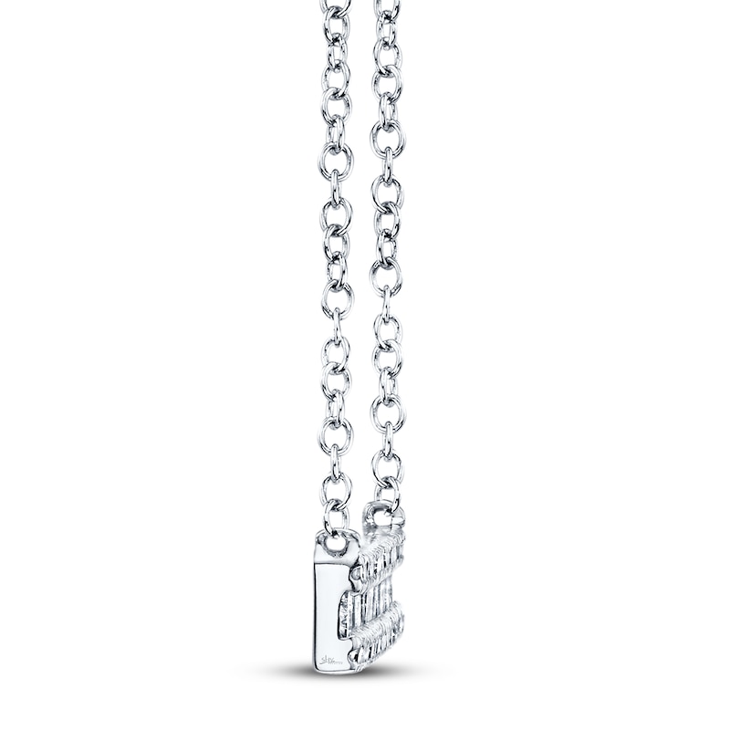 Shy Creation Bar Necklace 3/8 ct tw Diamonds 14K White Gold SC55005650