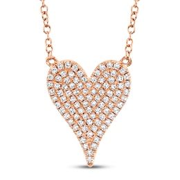 Shy Creation Heart Necklace 1/5 ct tw Diamonds 14K Rose Gold SC55002006
