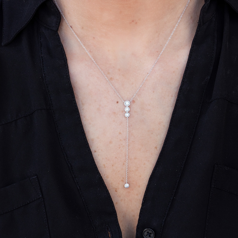 Main Image 4 of Shy Creation Diamond Necklace 1/4 ct tw 14K White Gold SC55002606