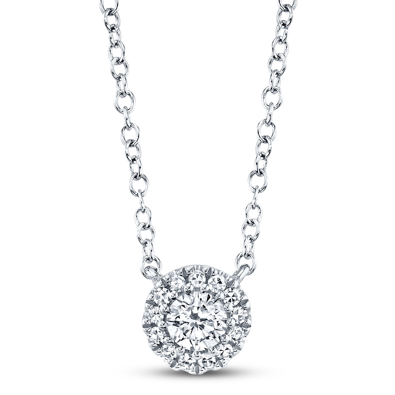 Main Image 1 of Shy Creation Diamond Necklace 1/8 ct tw 14K White Gold SC55002695