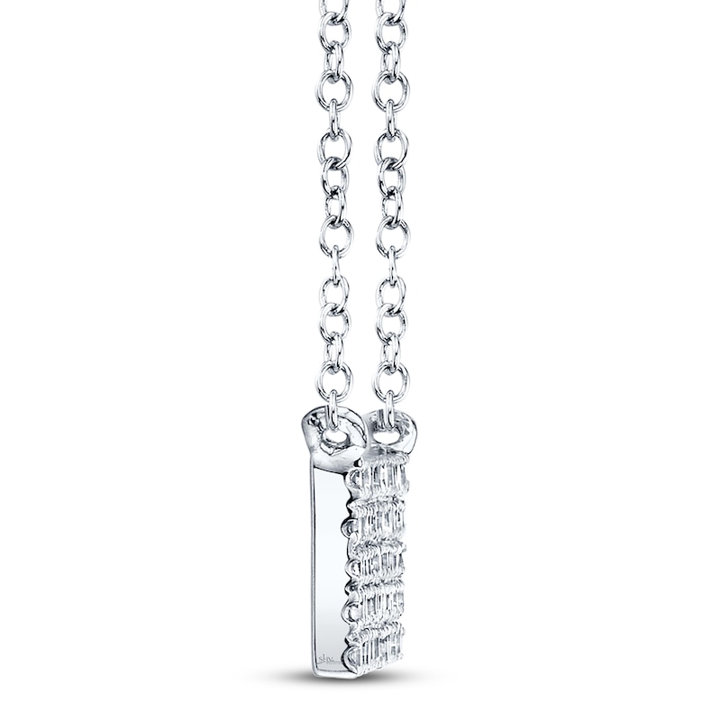 Shy Creation Diamond Bar Necklace 1/5 ct tw 14K White Gold SC55001719V4