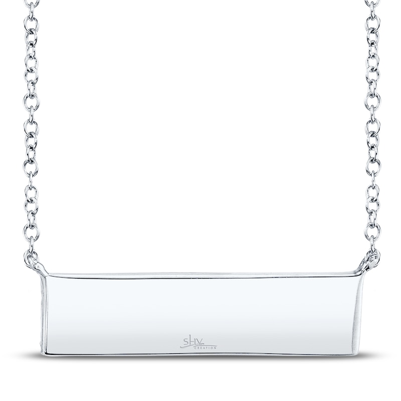 Shy Creation Diamond Bar Necklace 1/5 ct tw 14K White Gold SC55001719V4
