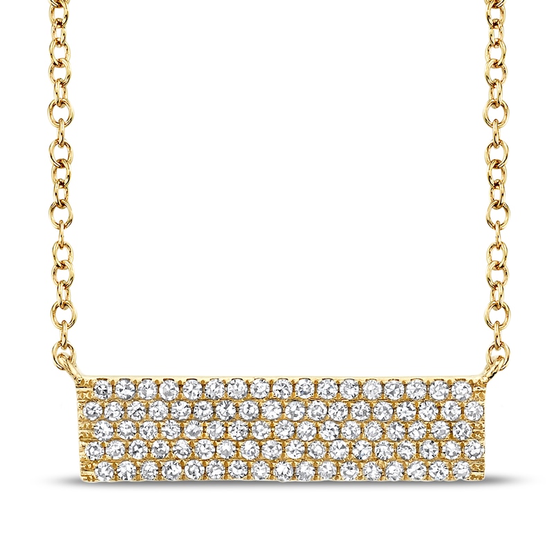 Main Image 1 of Shy Creation Diamond Bar Necklace 1/5 ct tw 14K Yellow Gold SC55001720V4