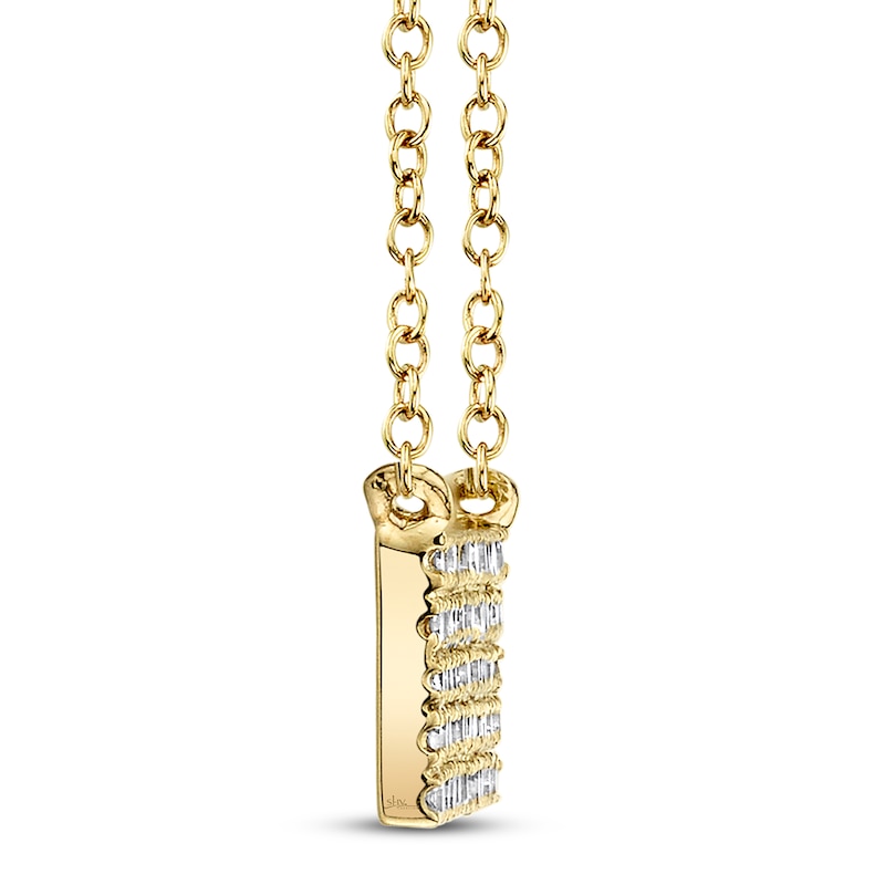 Main Image 2 of Shy Creation Diamond Bar Necklace 1/5 ct tw 14K Yellow Gold SC55001720V4