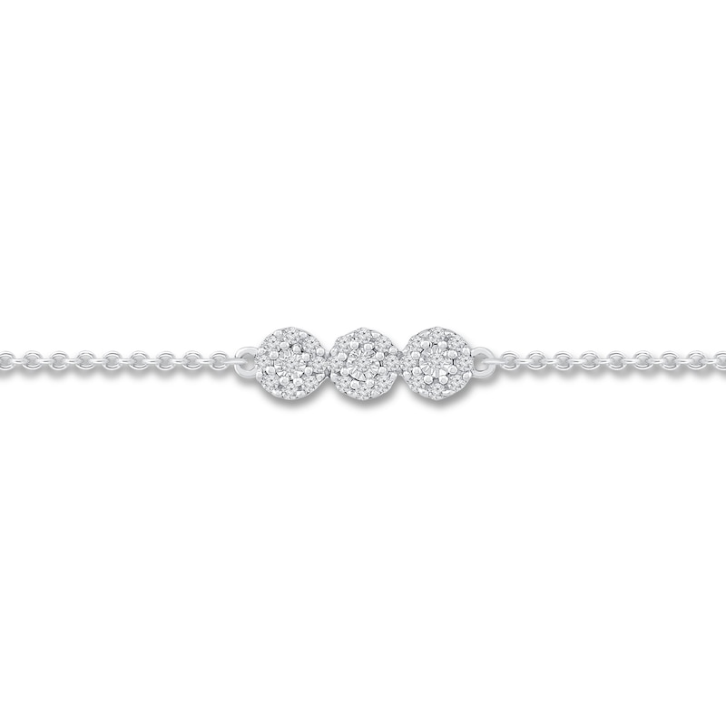Main Image 2 of Diamond Anklet 1/10 ct tw Round Sterling Silver