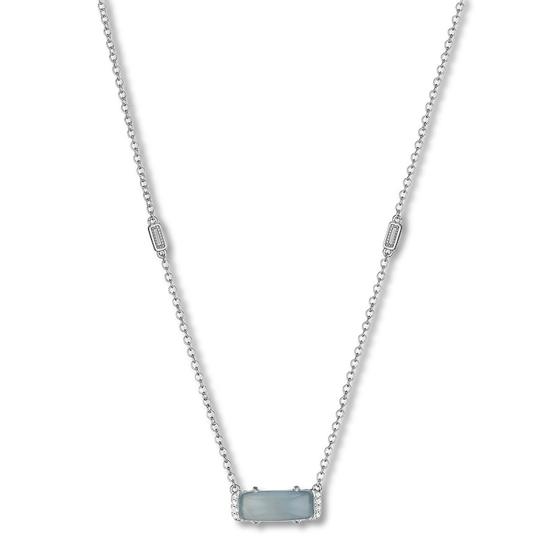 Main Image 1 of Tacori Green Chalcedony Necklace Diamond Accents Sterling Silver