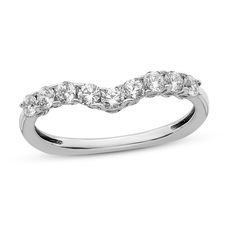 Diamond Contour Ring 1/2 ct tw Round 18K White Gold