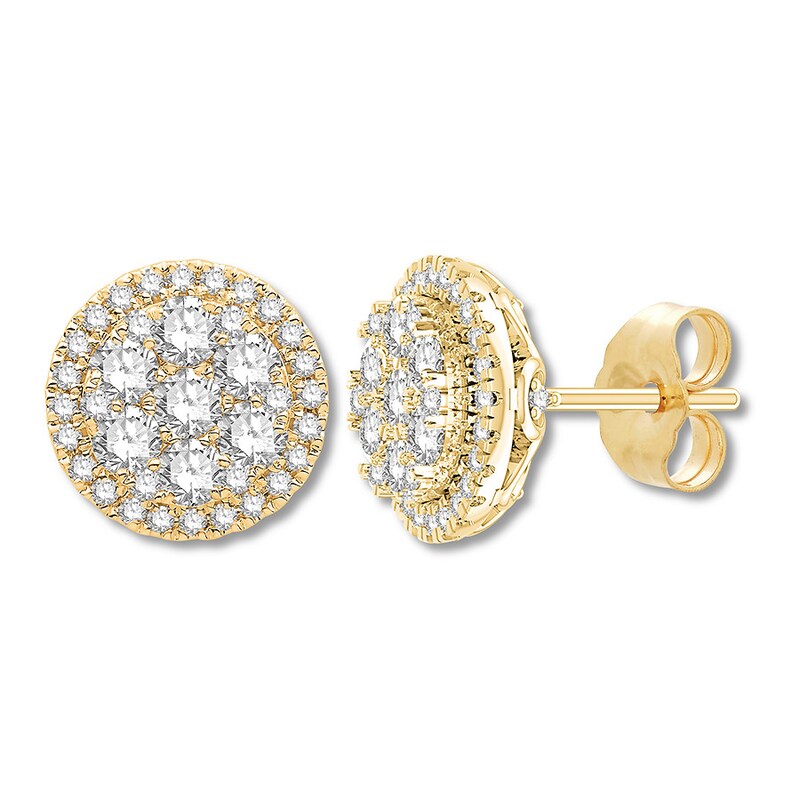 Main Image 1 of Colorless Diamond Earrings 1 ct tw 14K Yellow Gold