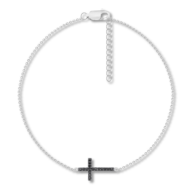 Black Diamond Cross Anklet 1 15 Ct Tw Sterling Silver 9 Adj Jared Black Diamond Cross Anklet 1 15 Ct Tw Sterling Silver 9 Adj Jared