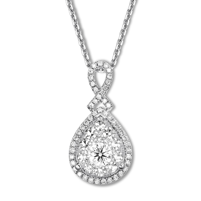 Diamond Necklace 1/2 carat tw Round 14K White Gold 18" Adj.