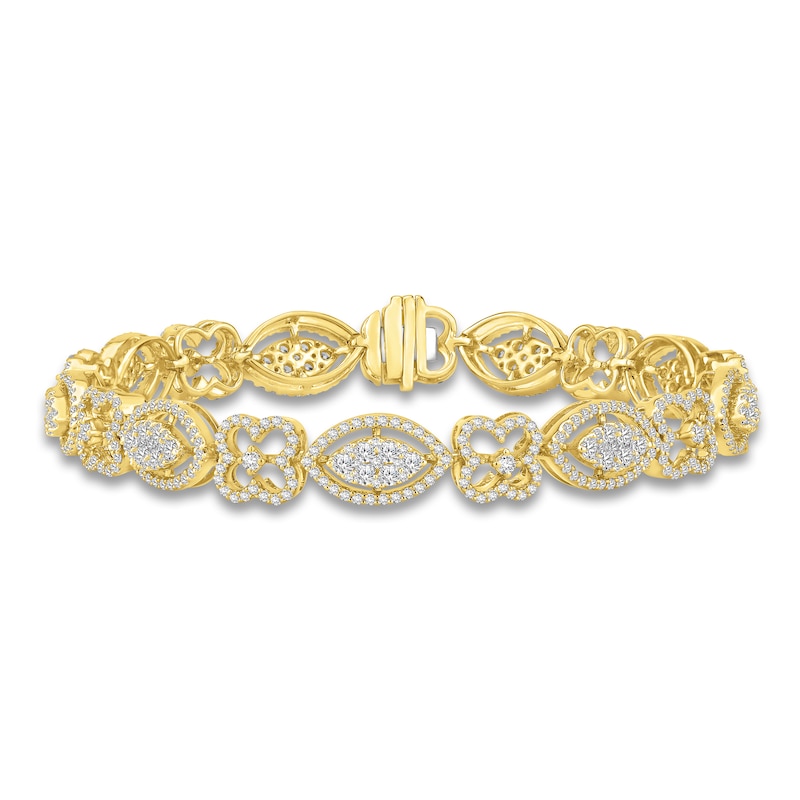 Main Image 1 of Diamond Bracelet 3-1/2 carats tw Round 14K Yellow Gold