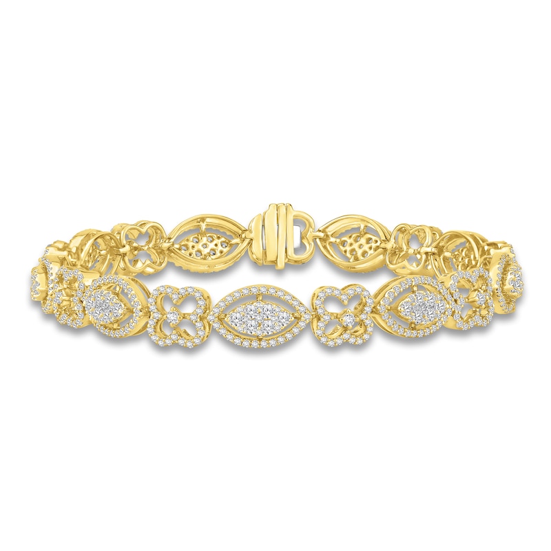 Diamond Bracelet 3-1/2 carats tw Round 14K Yellow Gold