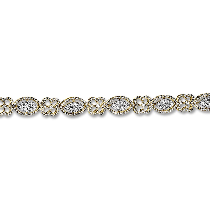 Diamond Bracelet 3-1/2 carats tw Round 14K Yellow Gold